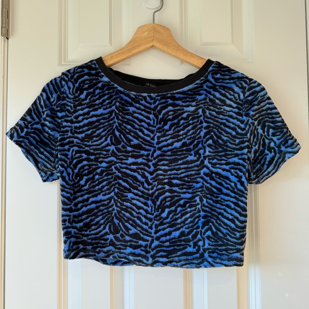Urban Outfitters Velvet Zebra Crop Top